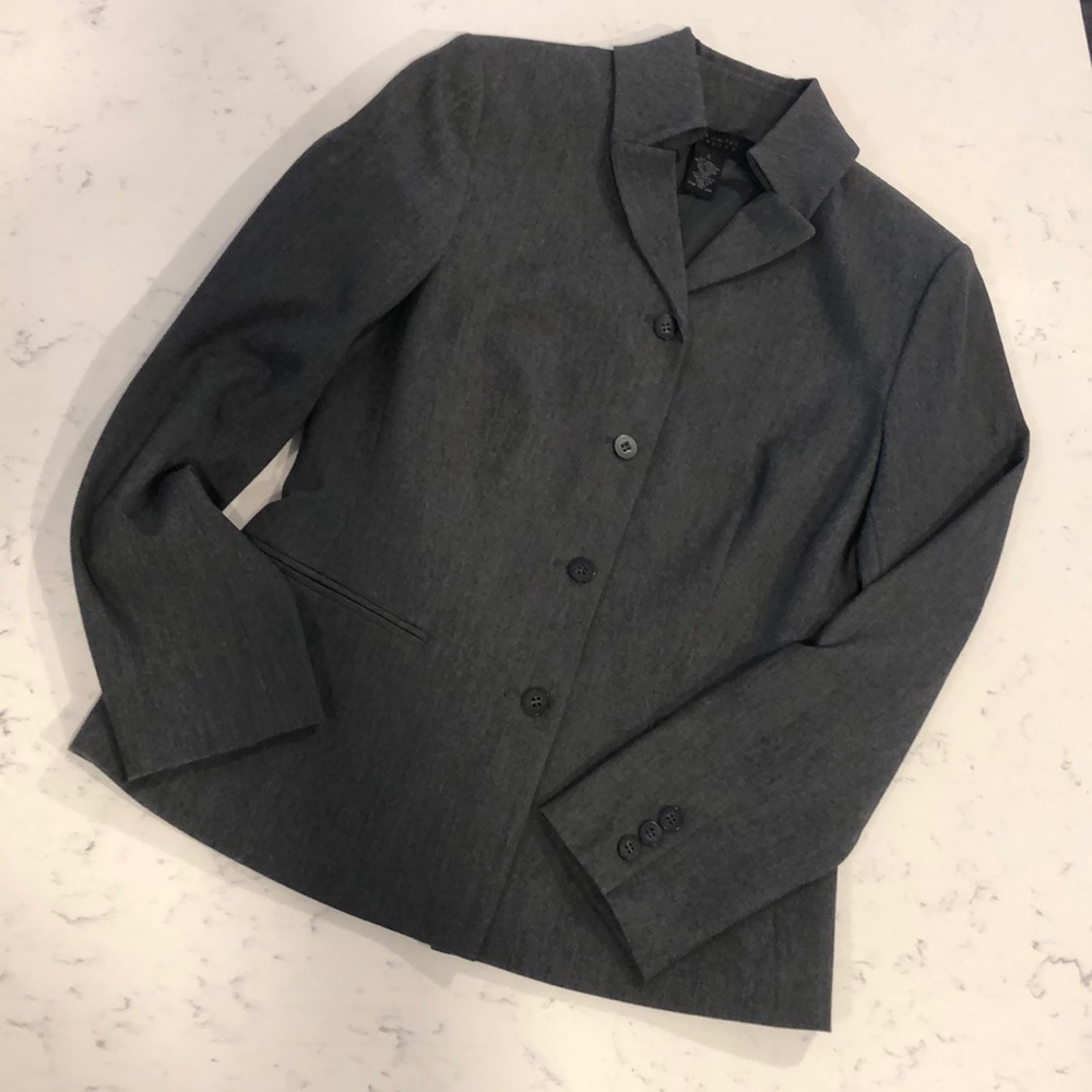 The Limited stretch gray button front blazer